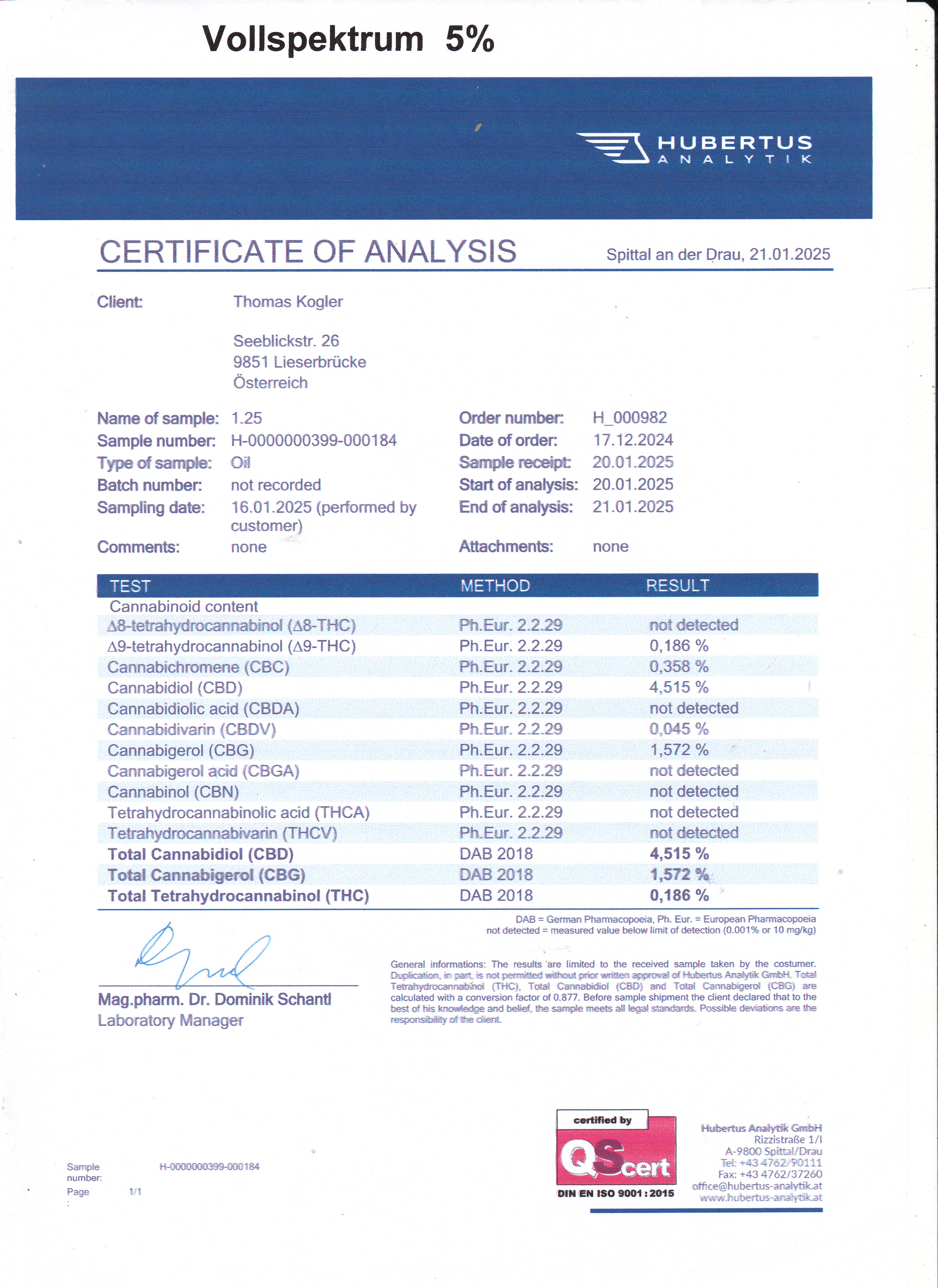 5%                                                                                                                     CBD Aroma Extrakt                      500 mg Vollspektrum 10 ml OHNE ISOLATE