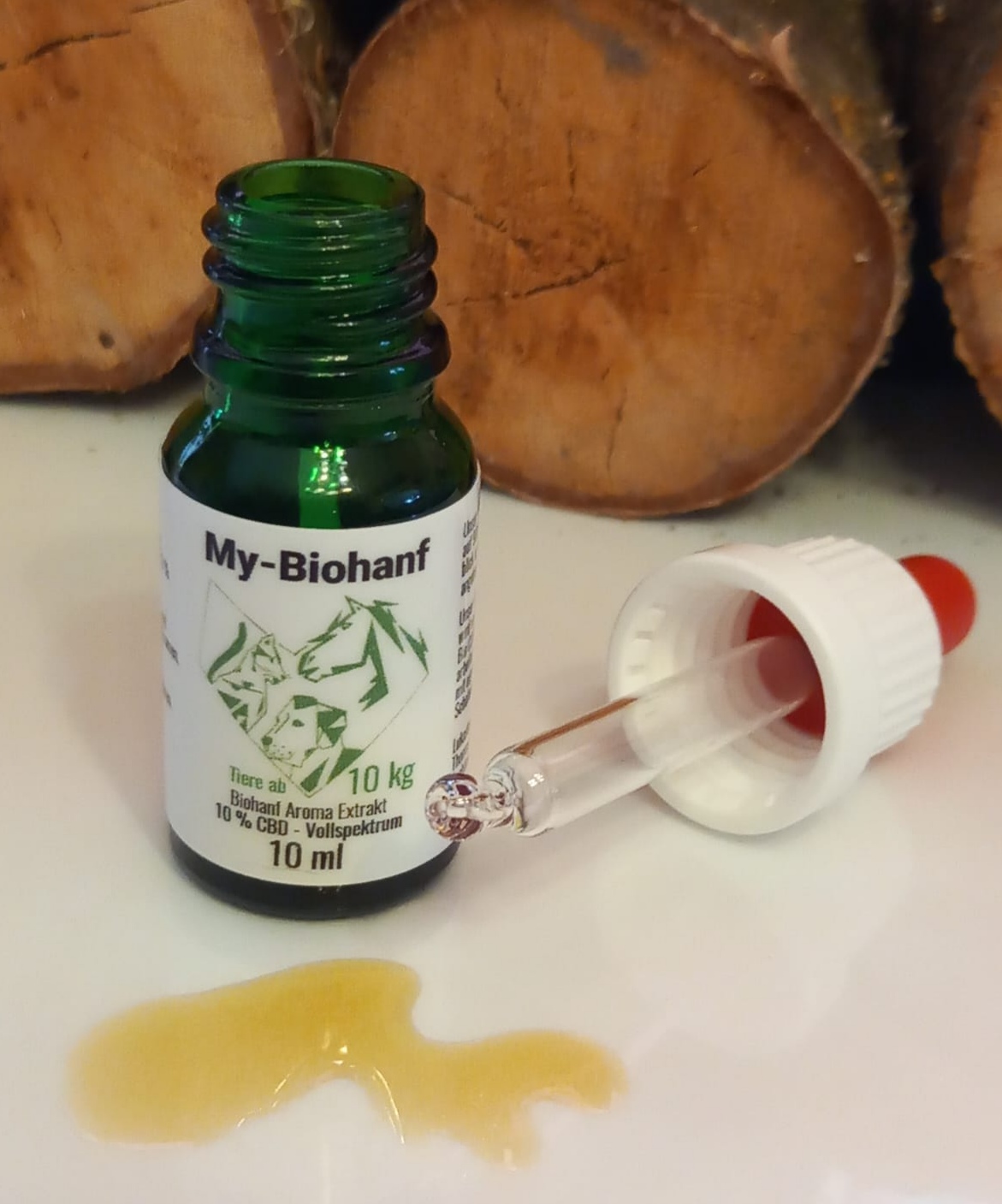 10%                                                                                                                    CBD Hanf Aroma Extrakt Tiere ab 10 kg                  1.000 mg Vollspektrum 10 ml   OHNE ISOLATE